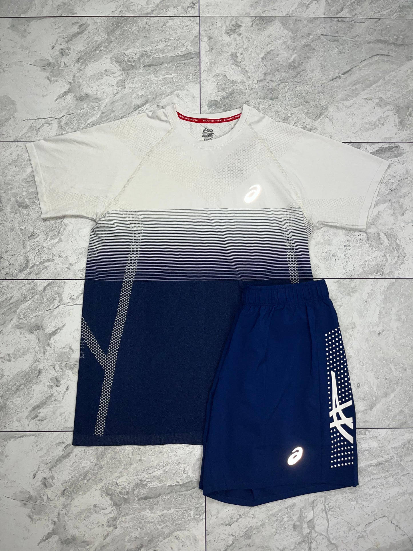 ASICS seamless shorts set - Birch/Blue