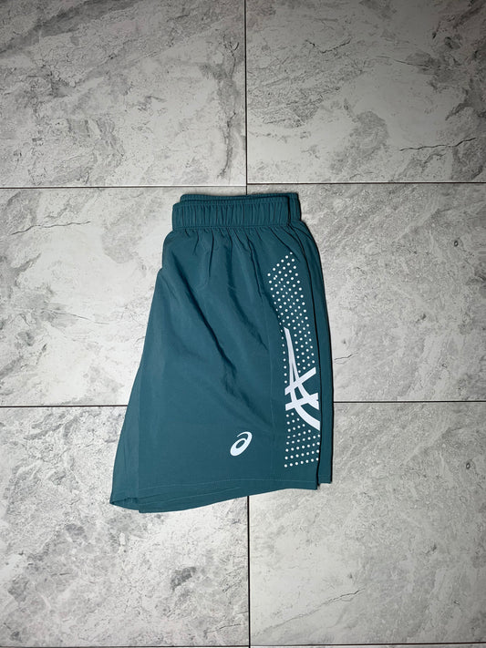 Asics icon shorts teal