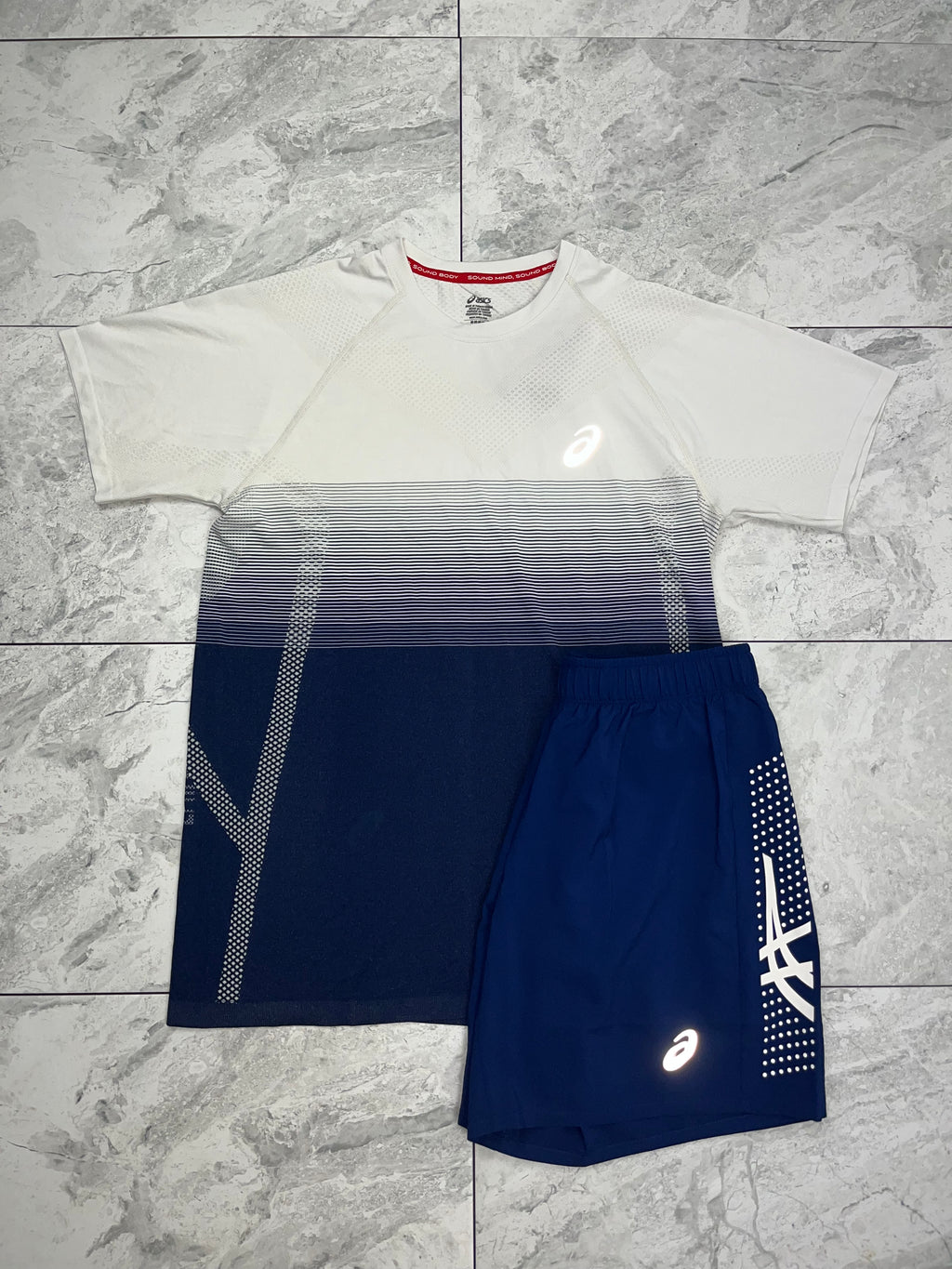ASICS seamless shorts set - Birch/Blue