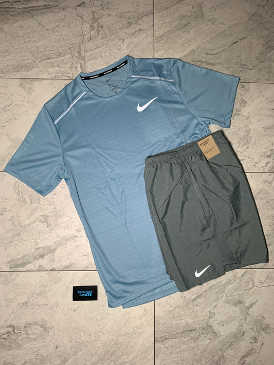 Nike worn blue miler set
